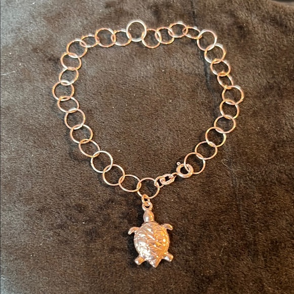 14kRG over 925 Sterling Silver Turtle Bracelet 7” - Picture 1 of 7